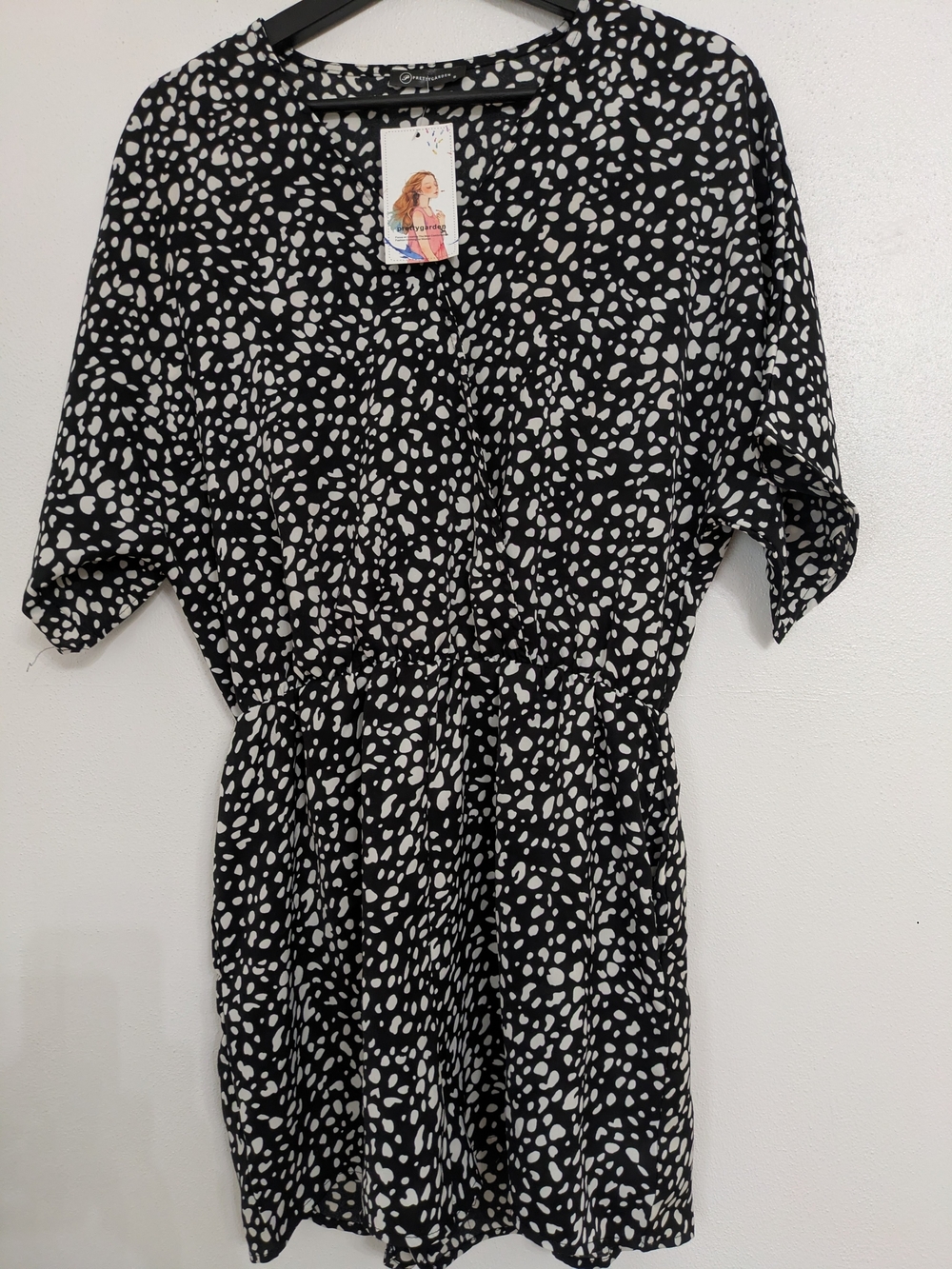 Black & White Spot Print Short Jumpsuit - Stylish Everyday Romper